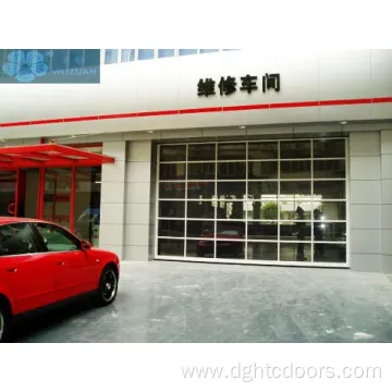 Modern Vehicle Store Clear Glass Overhead Garage Door